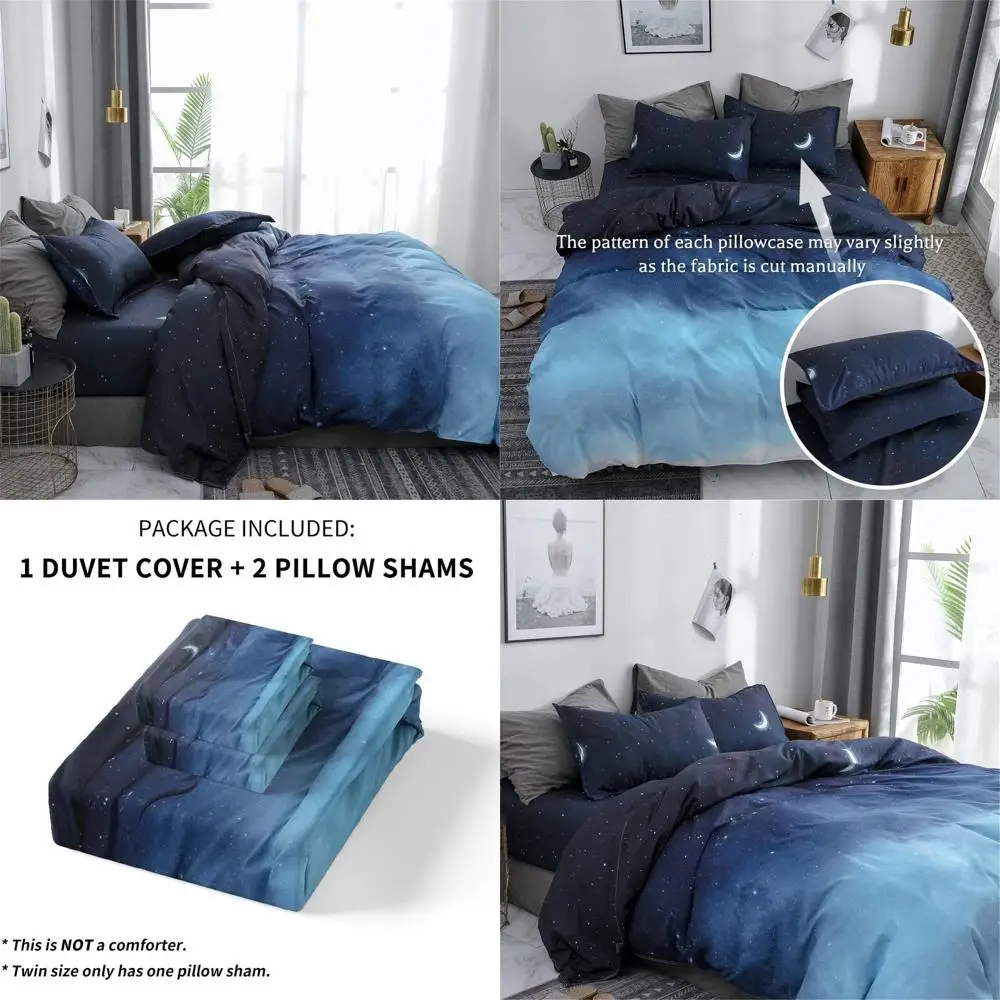 

Детский комплект постельного белья (2 предмета) для односпальной кровати, с принтом космоса, для мальчиков и девочек, дышащий