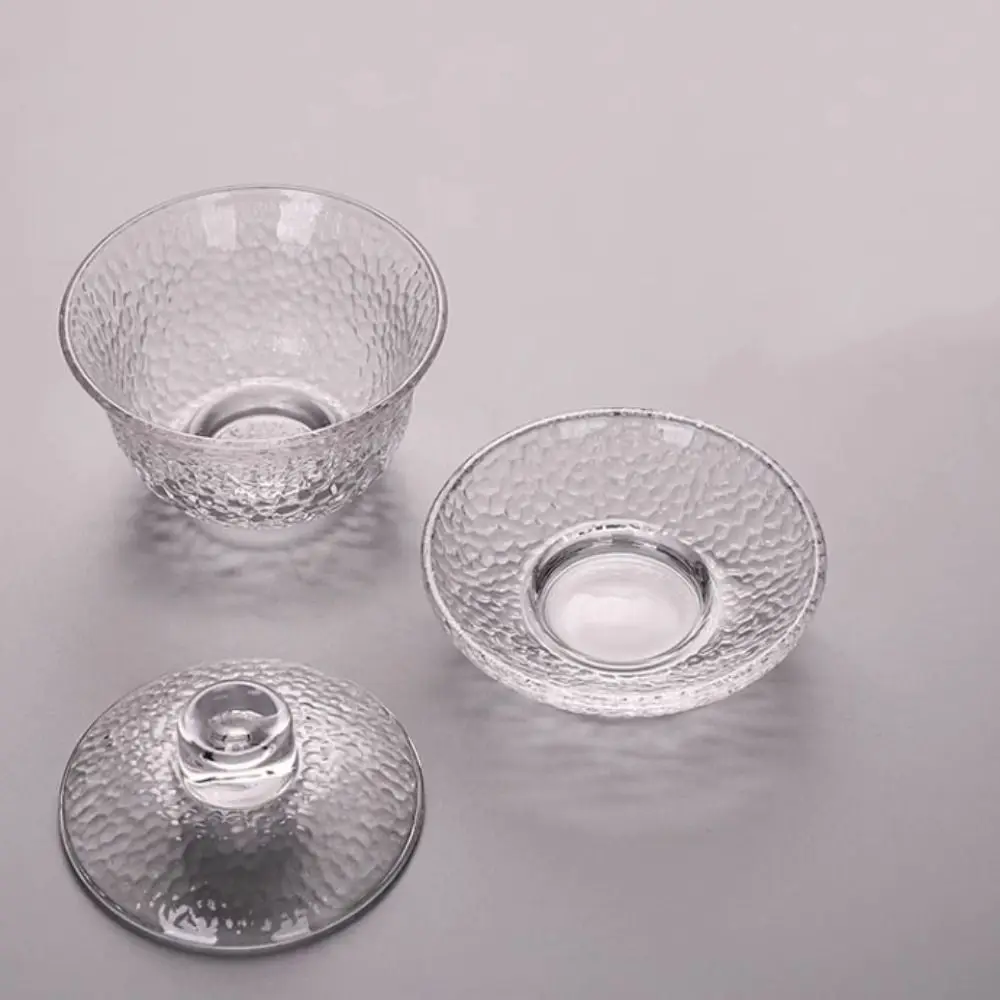 Kung Fu Tea Set 140ml Glass Gaiwan Transparent Thickened Tea Cup Heat Resistant Chinese Traditional Tureen Chinese Restaurant