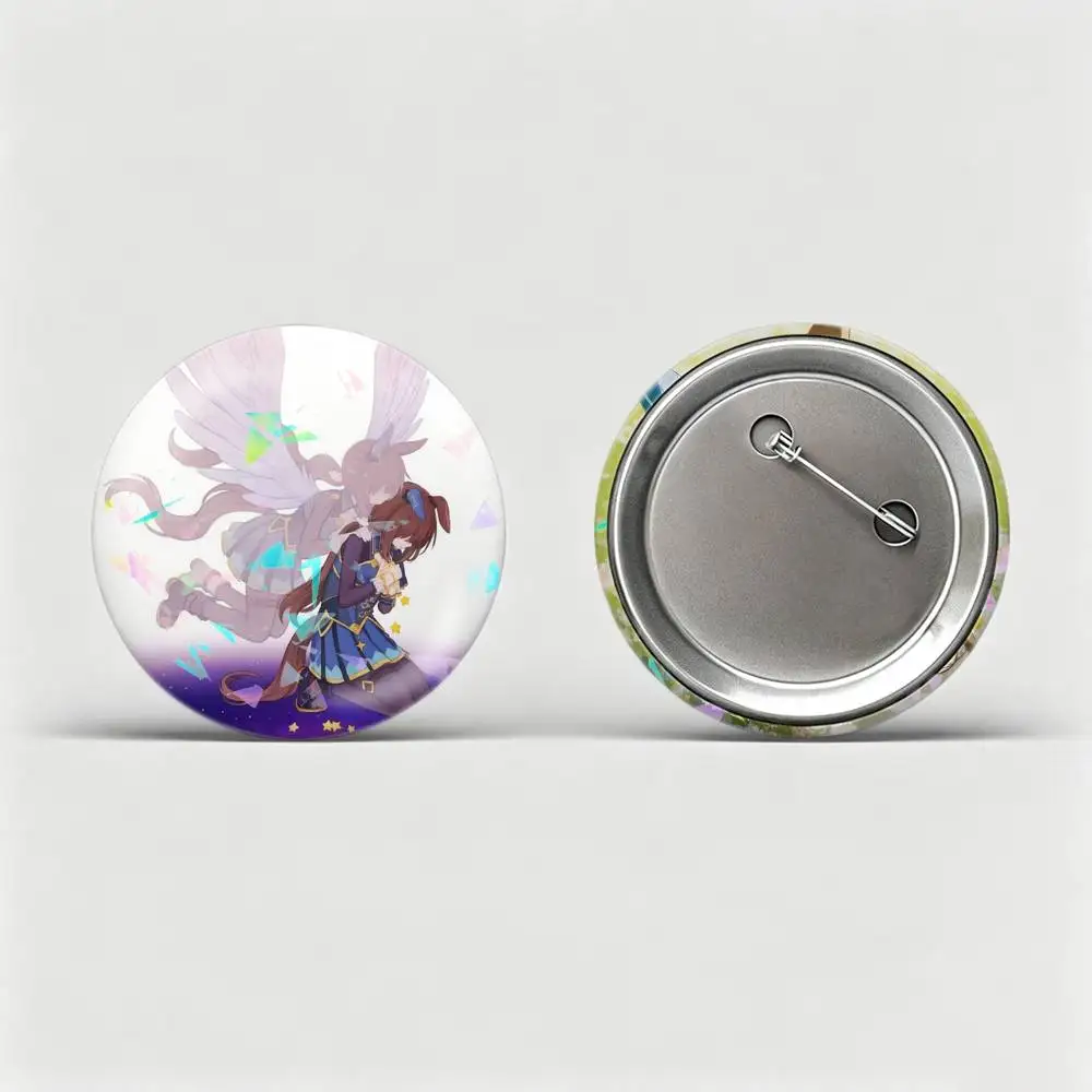 Admire Vega Umamusume Badges Creative Tinplate Round Button PinsBrooch Badge Clothes Backpack Custom