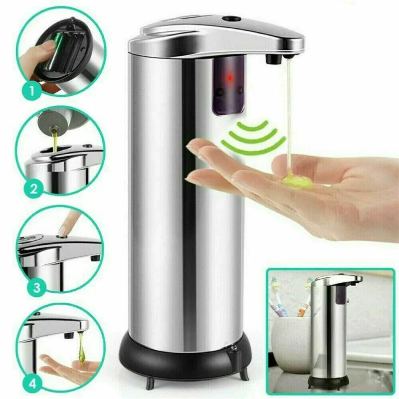 

1Pcs 250ml Touchless Automatic Soap Dispenser Sanitizer Dispenser for Home Kitchen Office Bathroom Without Battery