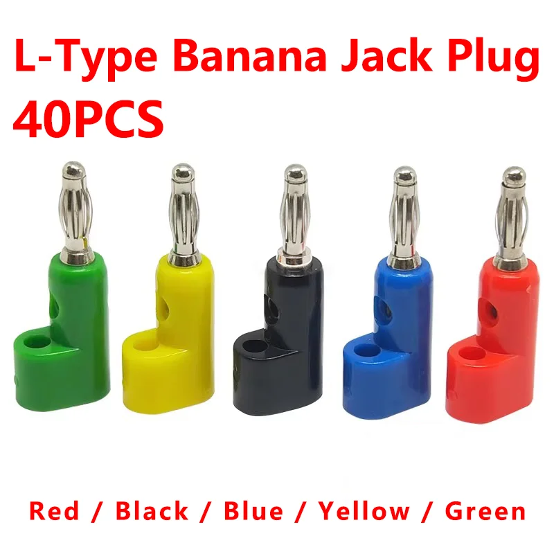 

40pcs/4mm Adaptor Electrical Connecting bending L shape Banana Jack Plug Socket for Binding Post Test Terminal Connector