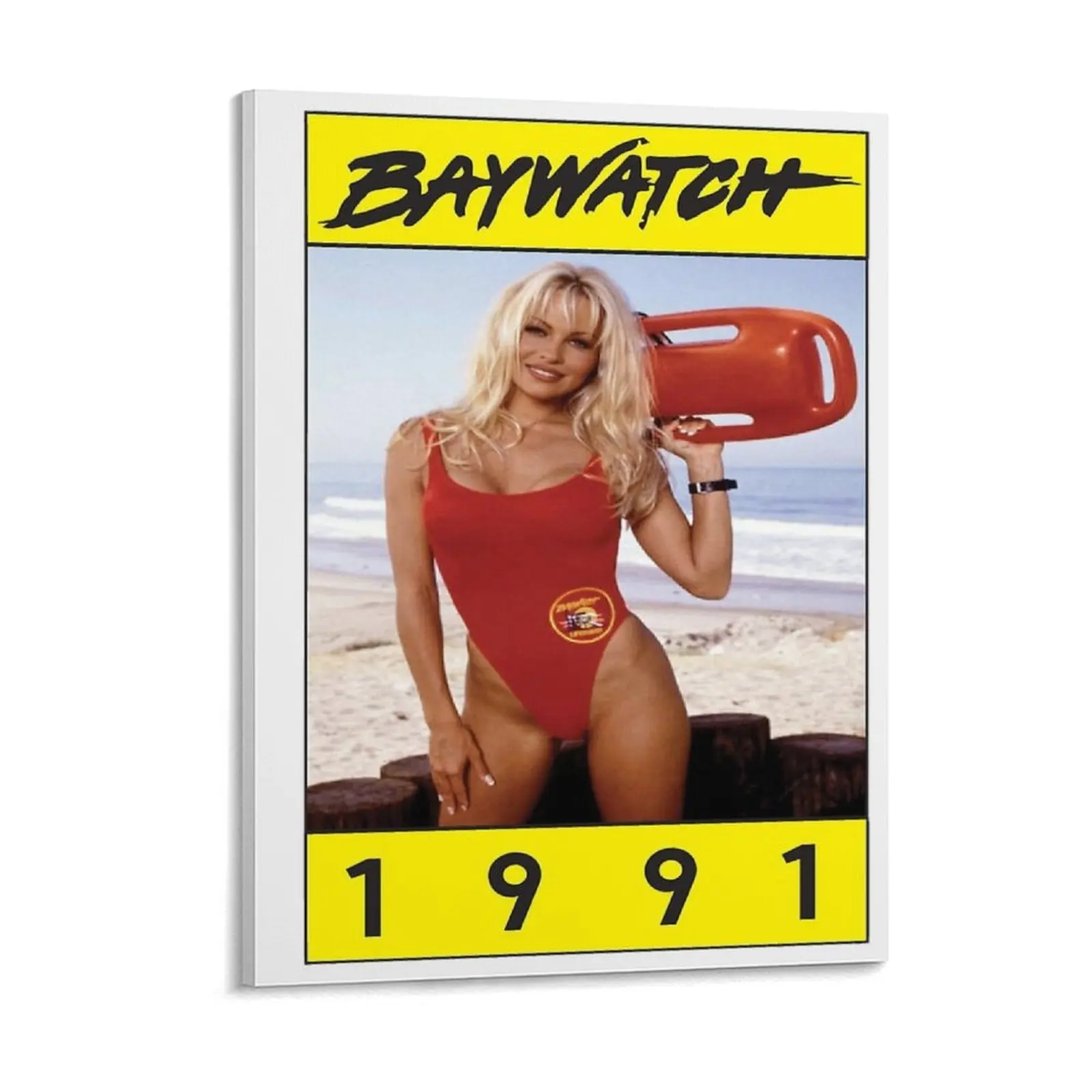 

Baywatch 1991 Canvas Painting Party Plates Retro Wall Decor Plaques Designing Framed Wall Paintings
