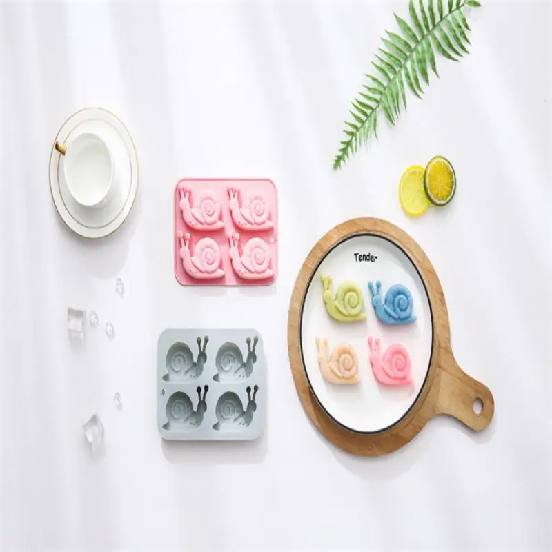 Snail Silicone Mold 4 Cavity 3D Escargot Shape Molds Tray DIY Baking Mould Cake Decorating Tools