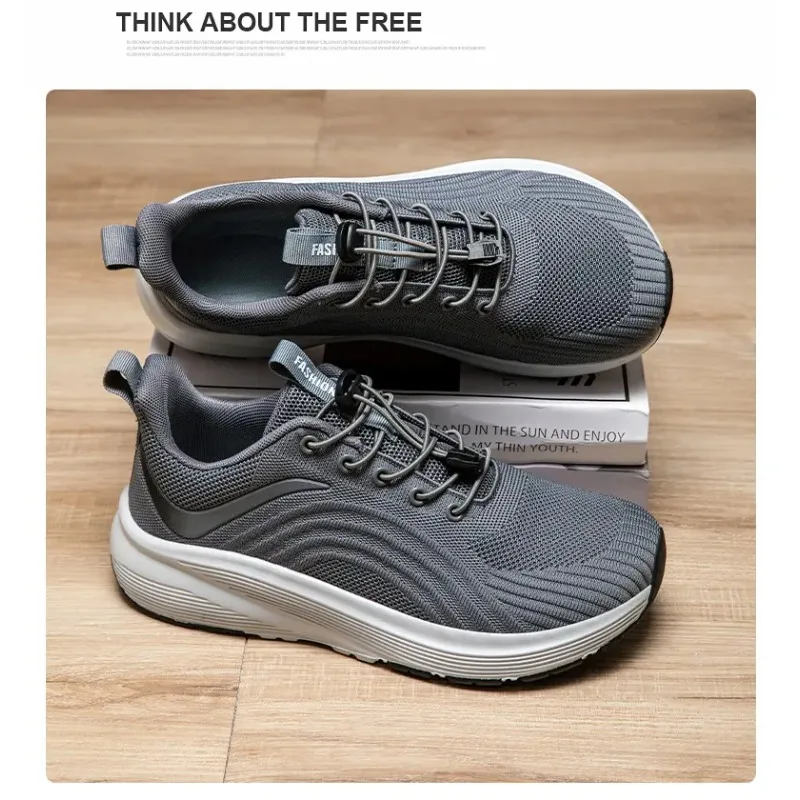 موديل جديد للرجال مضاد للانزلاق مسطح القاع نعل ناعم خفيف الوزن مريح للتنفس أحذية رياضية، أحذية المشي، أحذية الجري