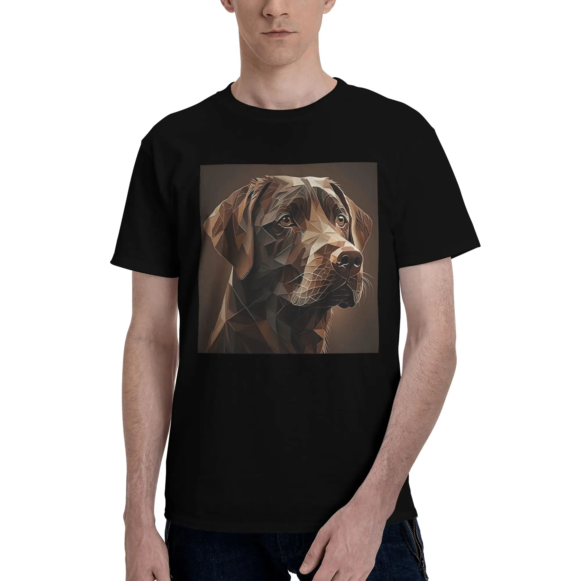 

Geometric Choco A Chocolate Labrador Artwork 100% Cotton T-Shirt Men's Funny T Shirts Men O-Neck Short Sleeve S-6XL