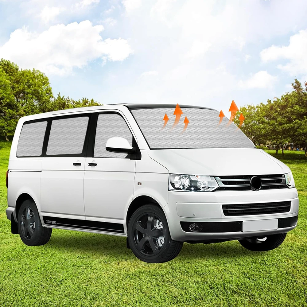 8PCS Sun Shade Car Windscreen Replacement For VW T5 T6 SWB Sun Protection Windscreen Protection Set, Internal Thermal Window Set