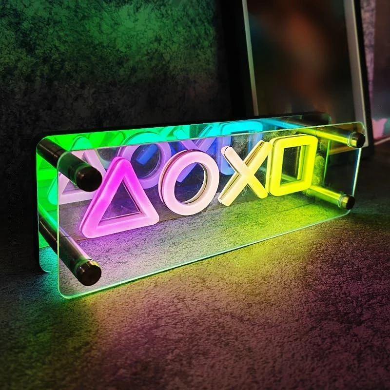 Neon Signs Lights, 3D LED Table Lamp, Colorful Thousand Layer Mirror Atmosphere Lighting,for E-sport,Bedroom,Birthday,Party Deco