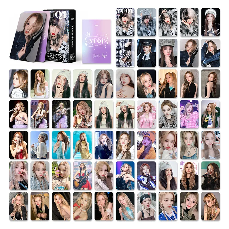 92pcs/set KPOP (G)I-DLE Card Song Yuqi Single Small Card Song Yuqi Album Gidle Female Child Printed Photo Collection Card