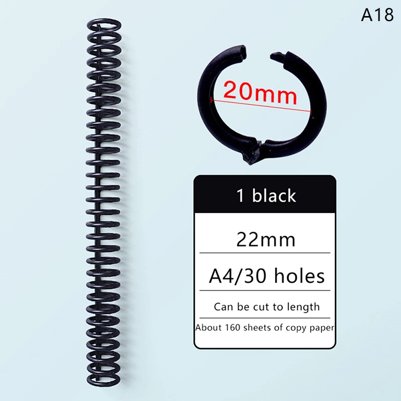 30 Holes Loose-leaf Plastic Binding Ring Spring Spiral Rings