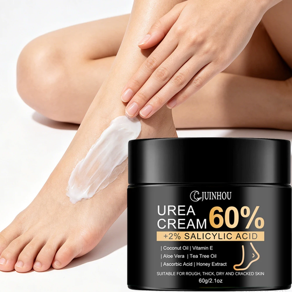 Urea 60% Foot Cream Soften Thick Cuticle Salicylic Acid Shea Butter Squalane Moisturize Dry Cracked Heels Gentle Foot Skin Care