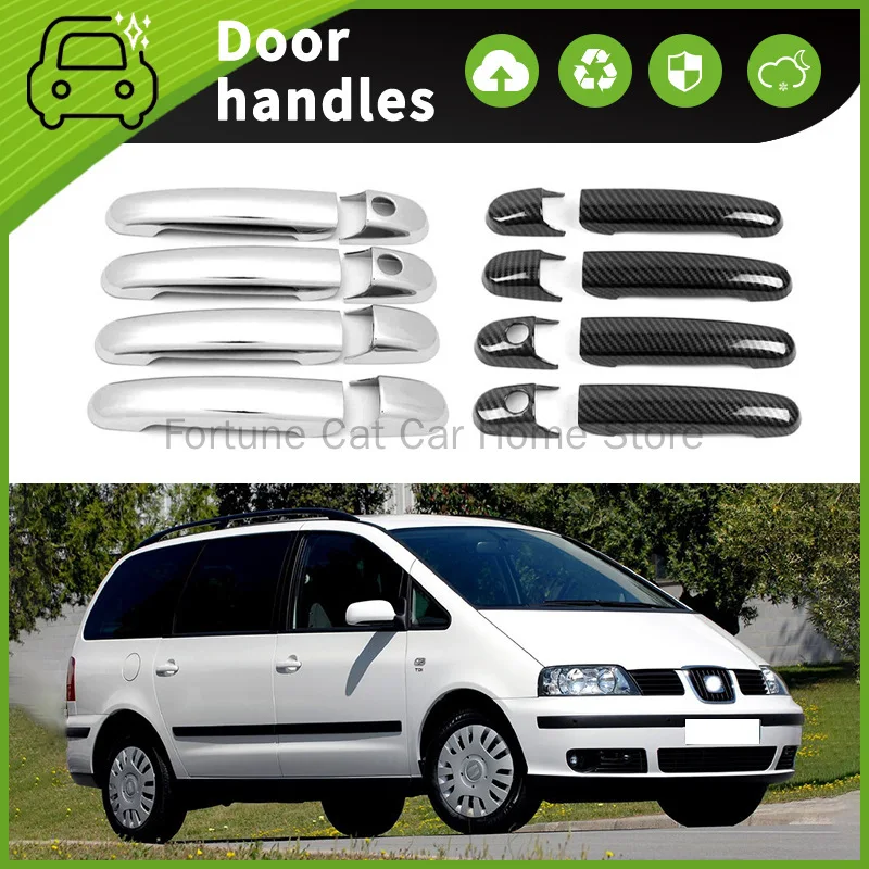 

For Seat Alhambra 7M 1996-2010 Car Door Handle Cover Trim Stickers Styling Auto Exterior Accessories 2009 2008 2007 2006 2005