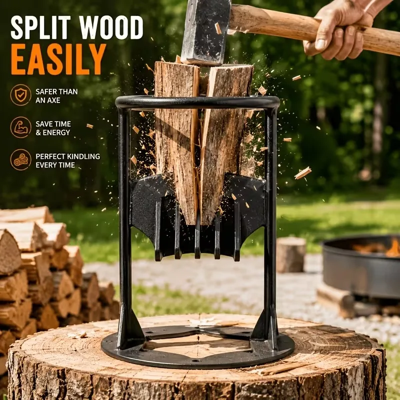 High-Quality Cast Iron Wood Splitter Black Log Firewood Wedge for Home And Garden Safe And Durable 2026-2027 Model