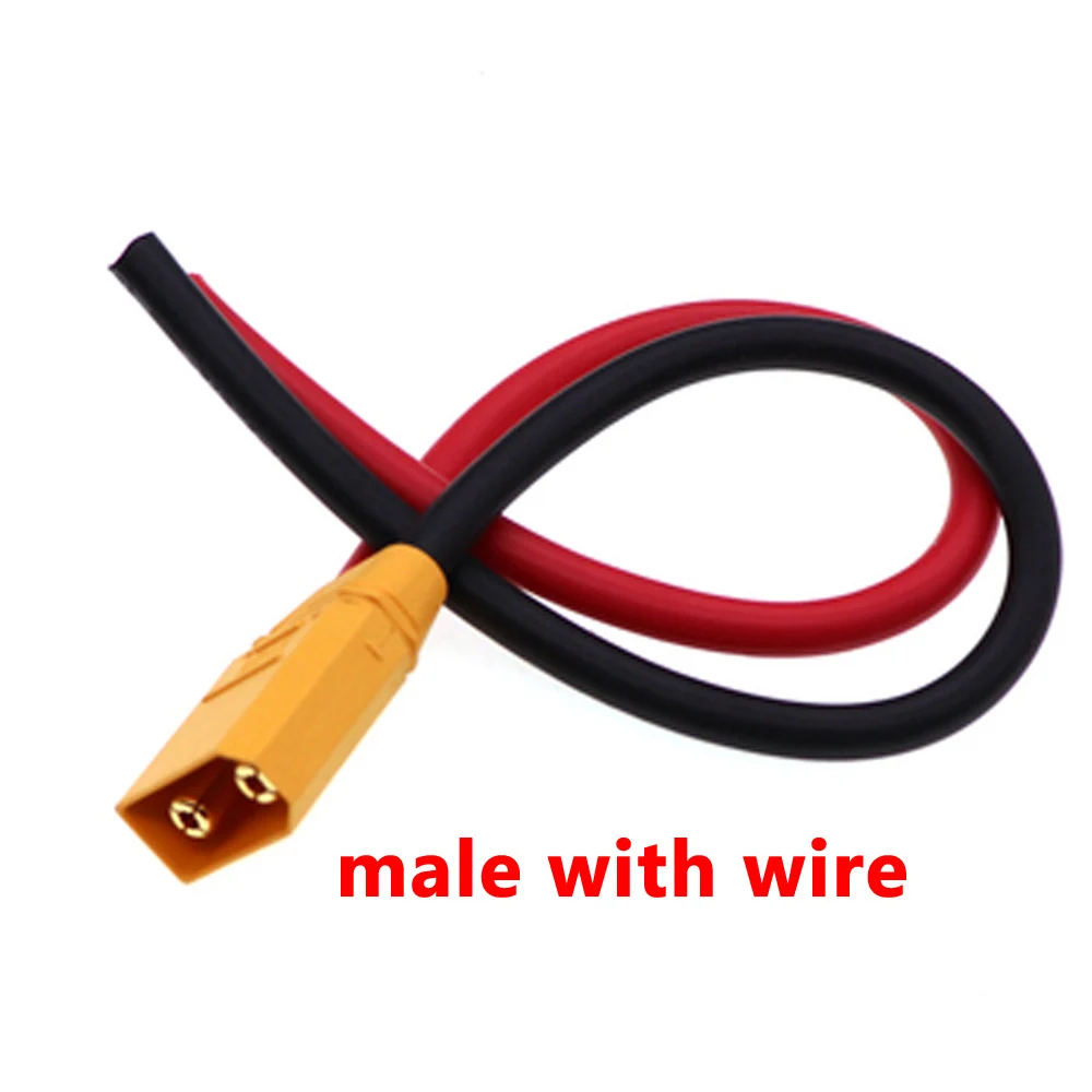 XT90 10CM /20/30/40/50CM/ 1M Wire Harness Accessories  XT90 Male Female Plug With 10AWG Silicone Flexible Cord Connector
