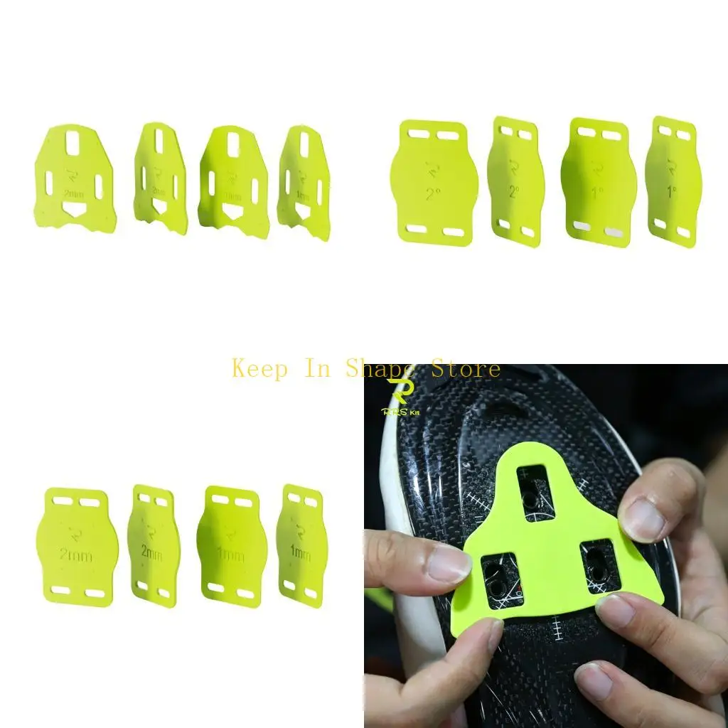 U1JC Cycling Plate Insert Set for Bike Shoe Fit Support, Plastic Adjustment Spacer Mounting Layers for Clipless Training Use
