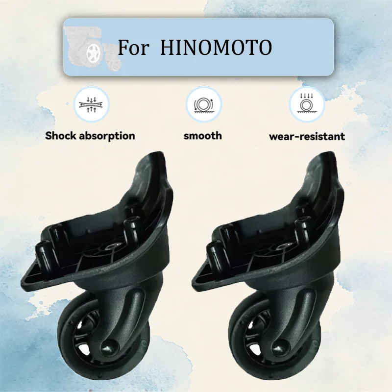 For HINOMOTO Heavy-Duty Silent Luggage Wheels Anti-Slip Wear-Resistant Travel Suitcase Impact-Resistant Multi-Directional