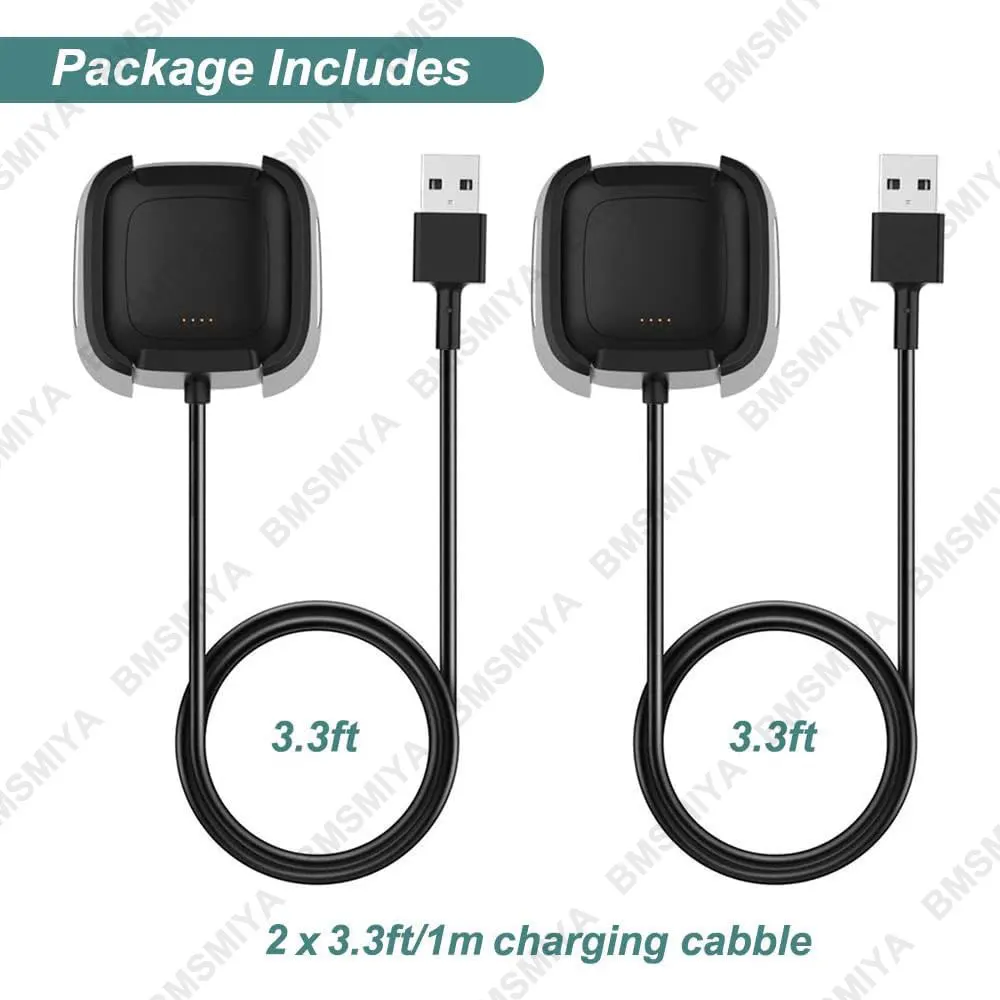 2 قطعة USB كابل شاحن الطاقة السريع ل Fitbit العكس 1/العكس 2 ساعة شحن الحبل حوض مهد ل Fitbit العكس لايت SE ملحق