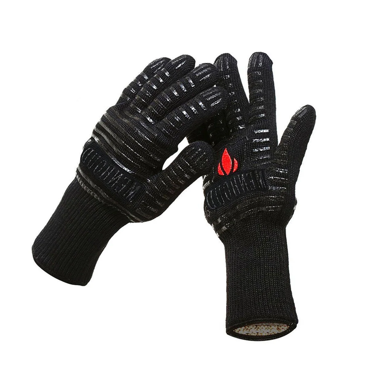 

1 Pair Heat Resistant Waterproof Oil Proof Non Slip Bbq Oven Insulated Cooking Baking Mitten For Grill High Temp Protection