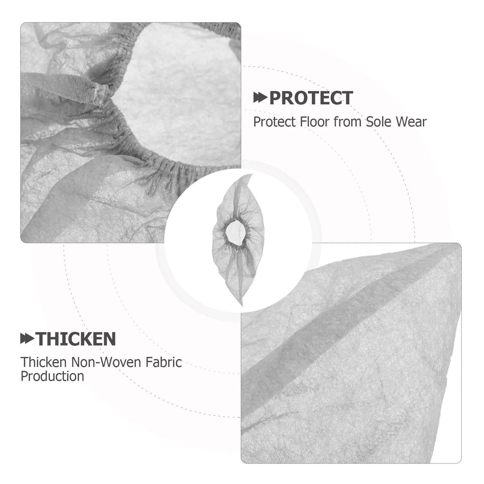

100 Pcs Protective Non-slip Shoe Covers Disponsable Grey Non-woven Fabric Boot Disposable Work
