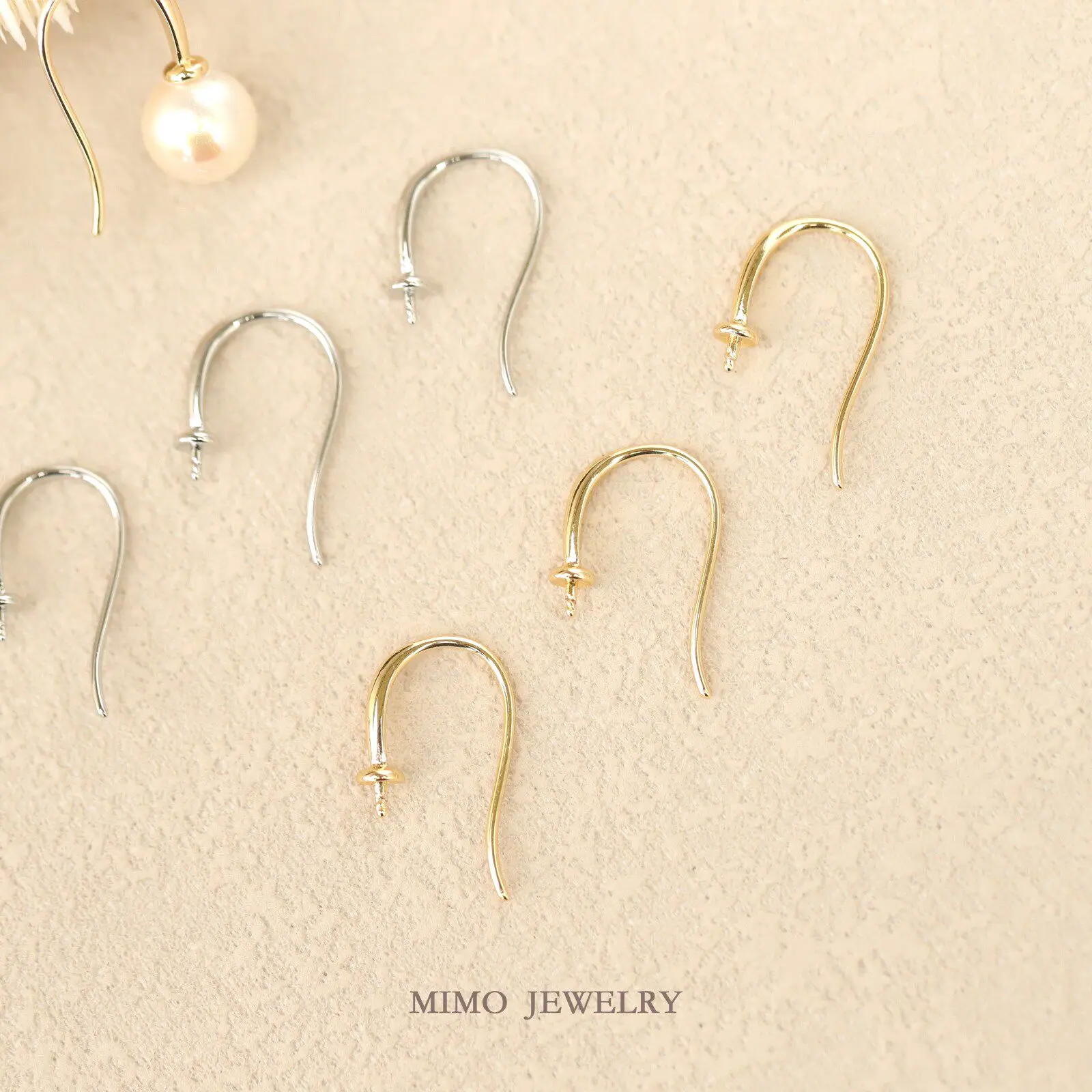 Gold Plated Copper Earrings Base Blank Glossy Strap Tray Ear Hooks DIY Jewelry Making Supplies