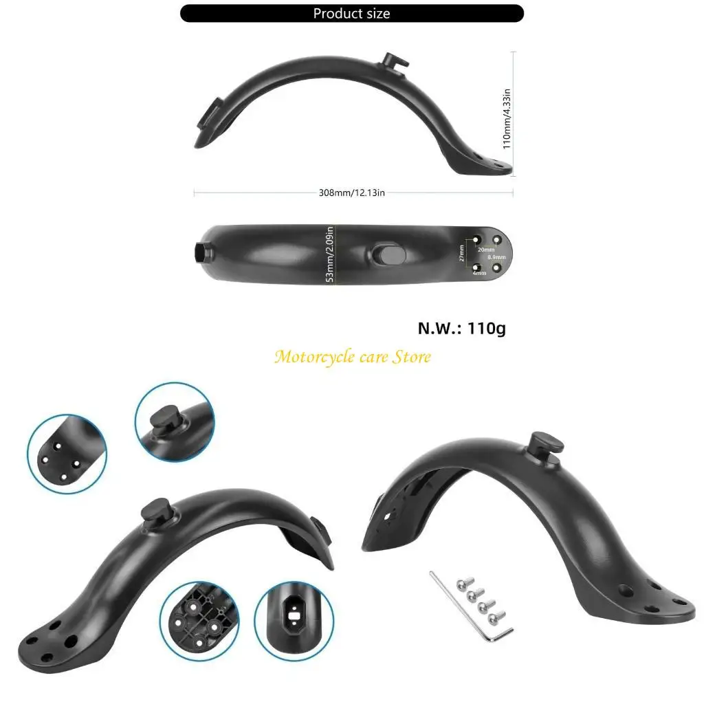 

U75F Stylish Rear Mudguard 4 Hole Design Splash Guard Plastic for Electric Scooters