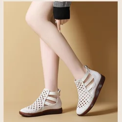 Women Boots Platform Sandals Large Size 2024 Women Shoes Summer Sandals Breathable Hollow Flat Women Boots Sandalias De Mujer