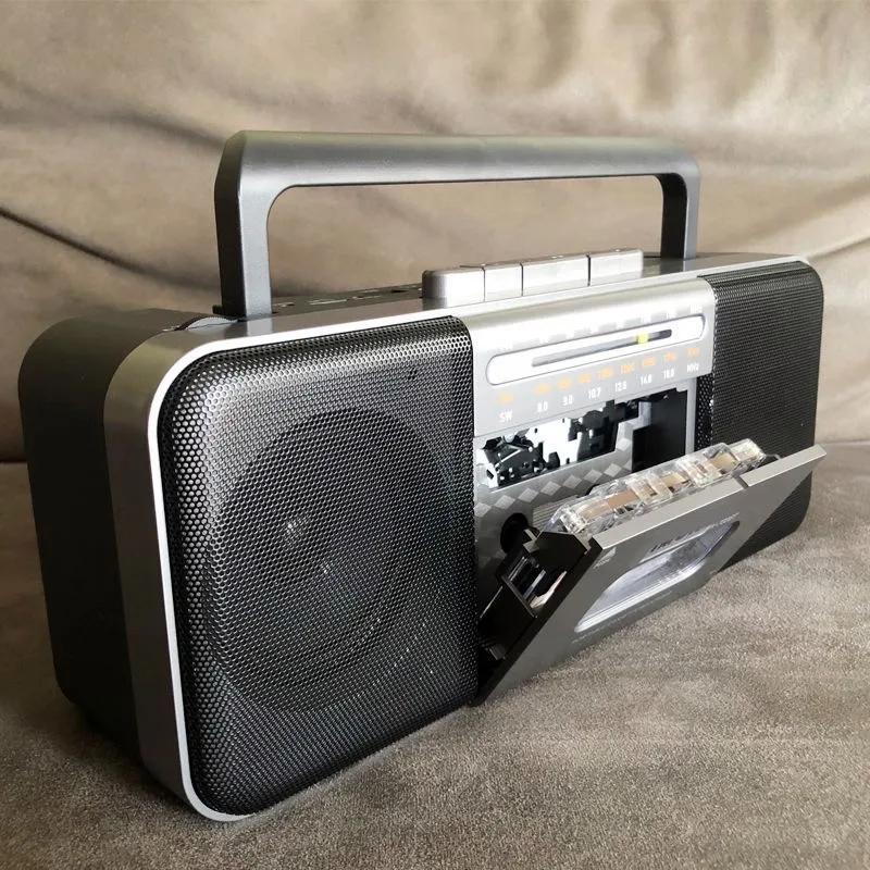 

Vintage Old Portable Stereo Cassette Tape Player Recorder Wireless BT Speakers USB AM FM SW Multiband Radio Support AC/DC Charge