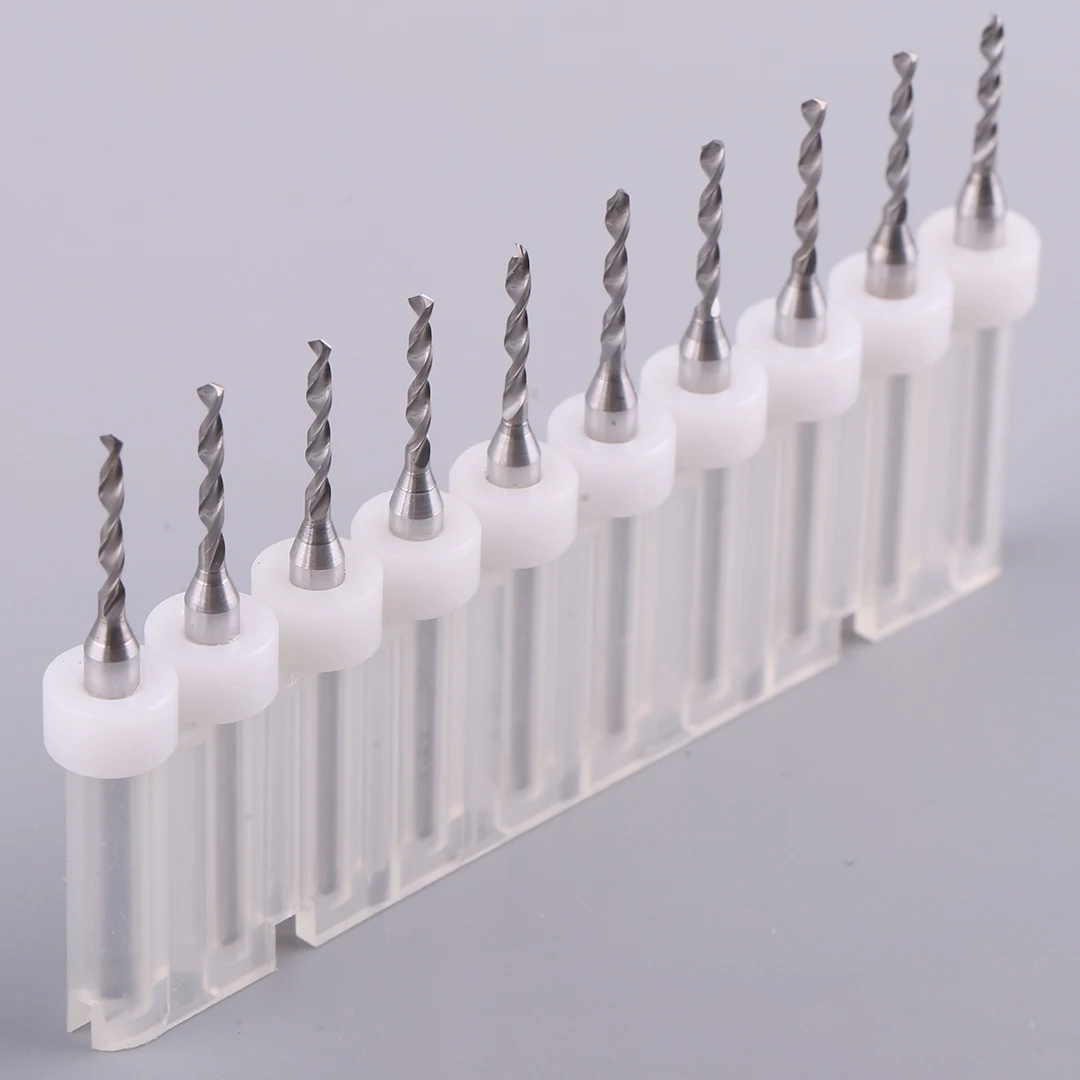 Precision Mini PCB Alloy Tungsten Steel Drill Bits Set with Fixed Handle 0.1-3.0mm Micro Holes Drilling Tools 0.8/1/1.5/2mm Size