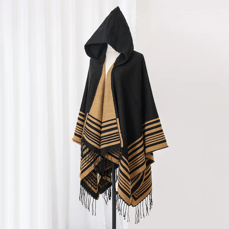 Tourist Cloak Men's Cape Ethnic Style Photo Shoot Split Shawl Spring and Autumn Self Driving Tour Poncho Cloak
