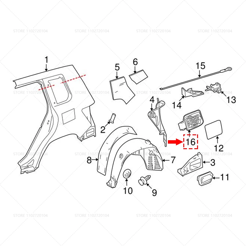 for Mercedes Benz X204 GLK Class Fuel Tank Filler Door Lid Cover Hinge Frame 2046300367