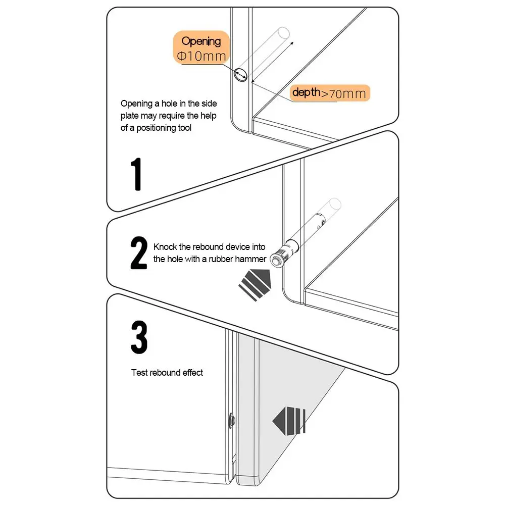 5pcs Furniture Accessories Open Touch Damper Buffers Concealed Cabinet Catches Door Stopper Cabinet Door Suction Door Bouncer