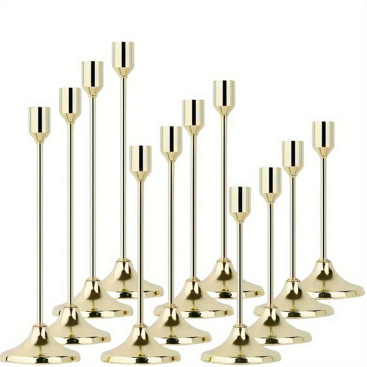 12 Elegant Metal Candle Holders, For Christmas, Halloween, Romantic Anniversaries, Weddings, Home And Hotel Decor,Birthday Gifts