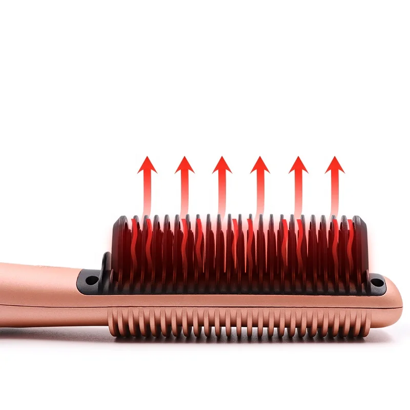 Professional Portable Anti-scald Heating Hot Electric Hair Straightening Brush Comb Smoothing Styling