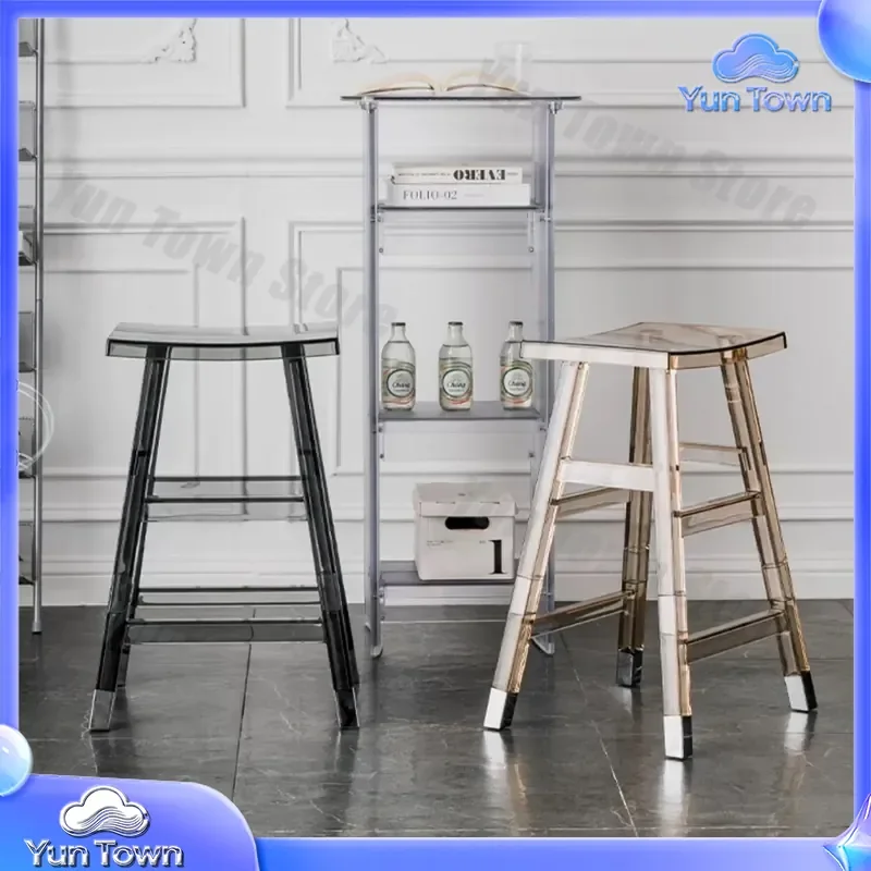 for Home for Cafe for Milk Tea Shop Transparent Acrylic Bar Chair High Stool Simple Modern Barstool Living Room Dining Room