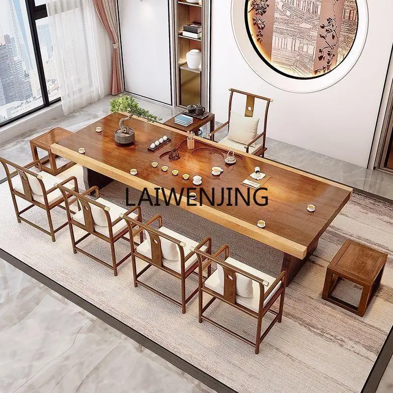 

SGF log large board tea table New Chinese solid wood tea table Modern and simple