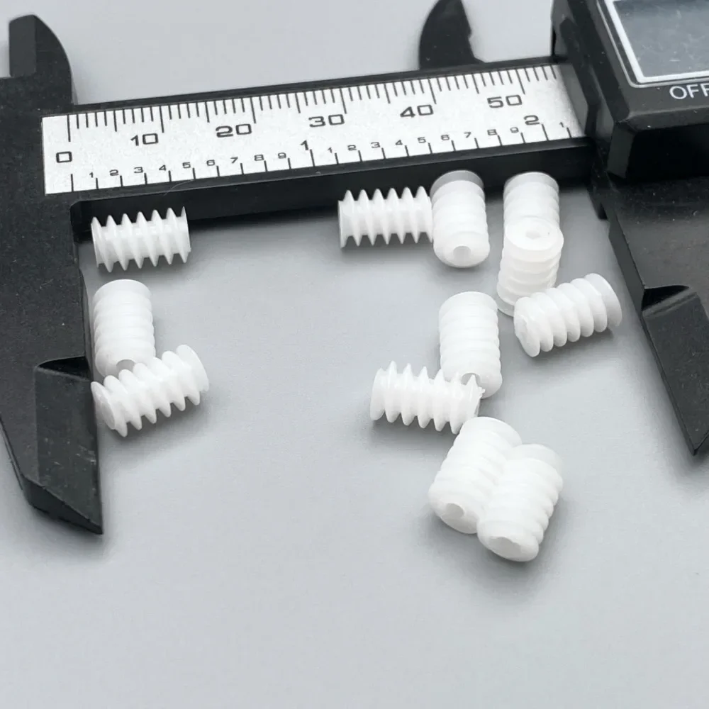 0.5M Plastic Worm Gear POM DIY Motor Output Spindle 6/7/8/9/10MM Diameter 0.8/1/1.5/2/2.5mm Spiral Vortex Rod Toy accessories