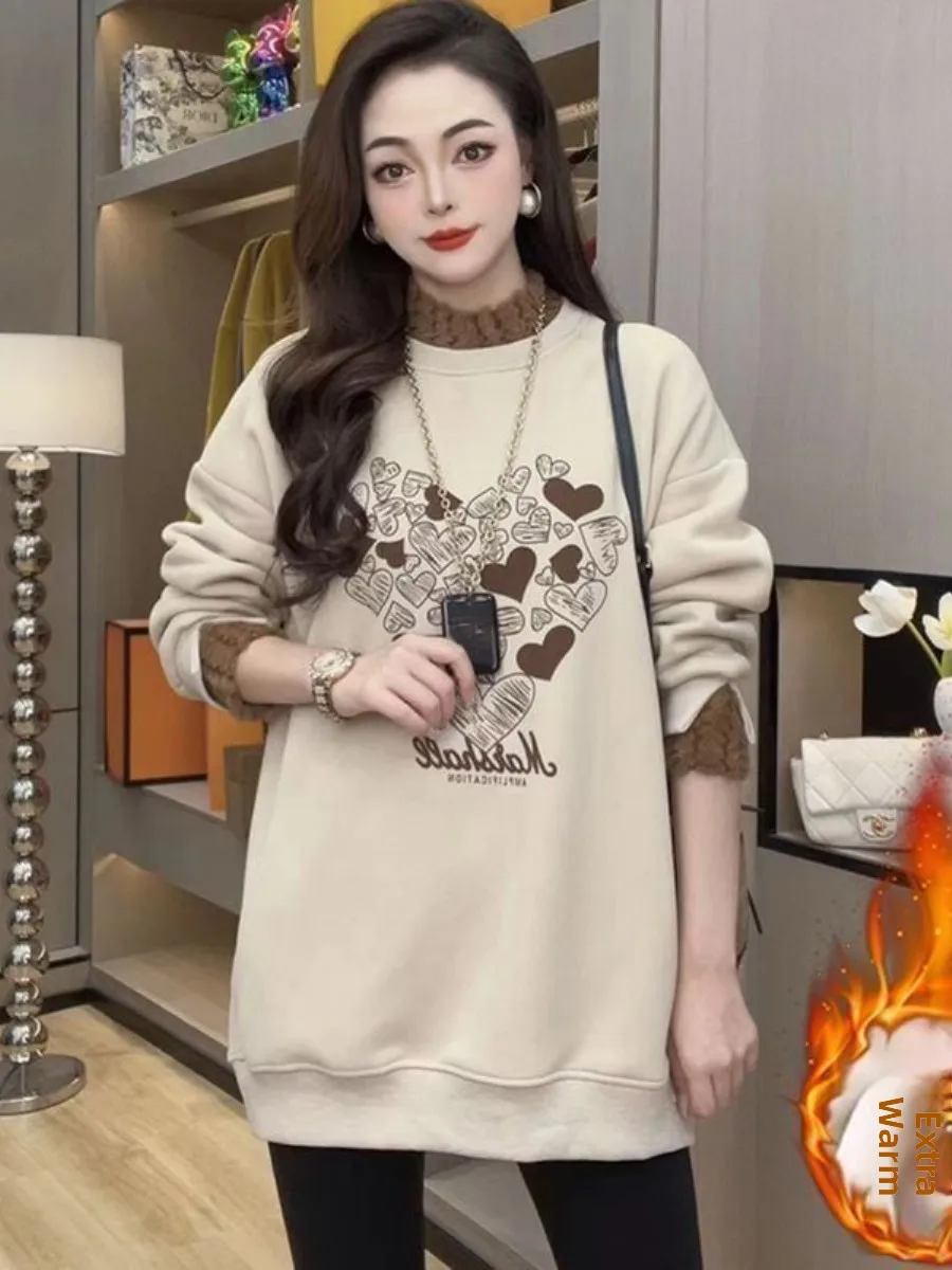 sweat-shirt-en-molleton-epais-a-col-haut-pour-femme-vetements-imprimes-ensemble-deux-pieces-nouveau-style-d'hiver-chaud-confortable-coupe-ample