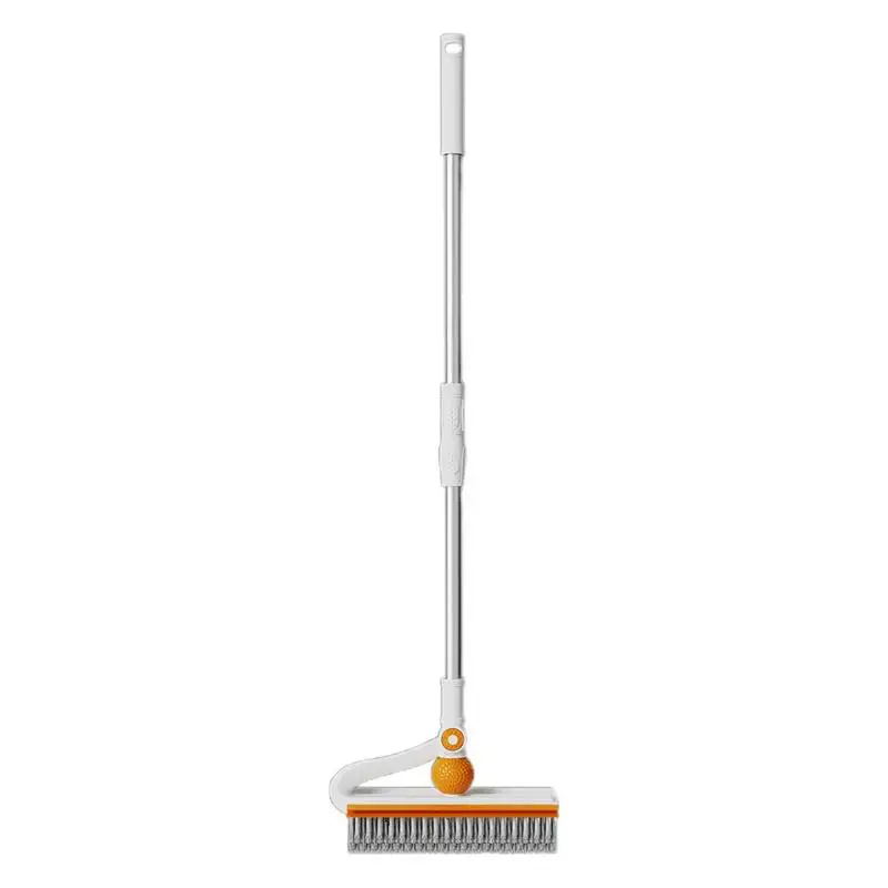 Floor Scrubber Broom With Stainless Steel Long Handle Scrubber Floor Brush Household Cleaning Tools For Bathroom Corners Toilet