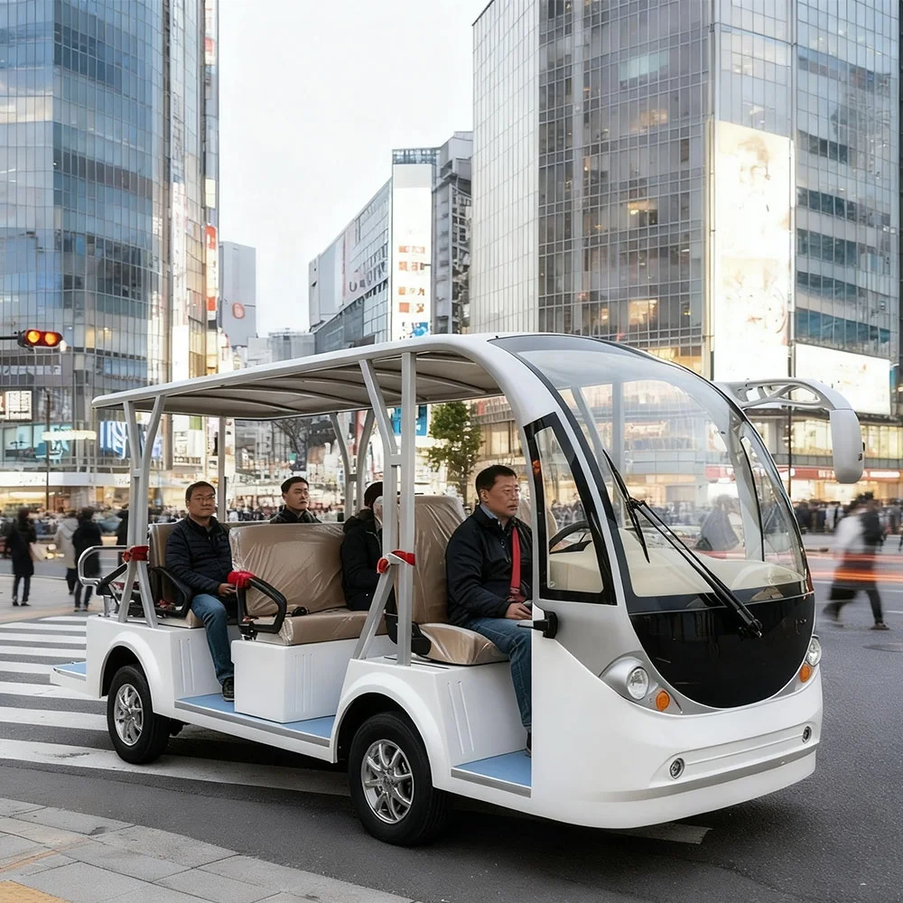 Electric Tourist Sightseeing 8-11 Seats 72V 4000W Motor Maintenance-Free Battery Steel Frame Open Model Classic School Bus