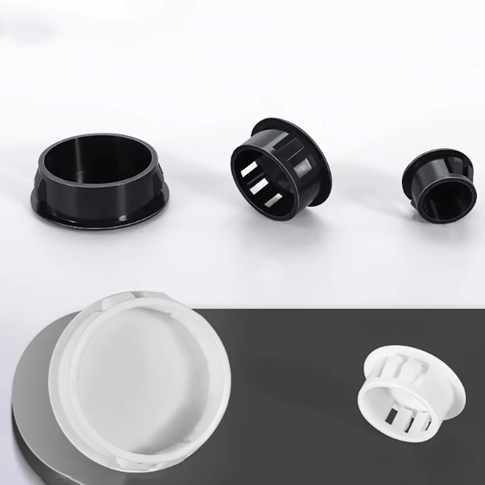 

10-100Pcs Black Round Nylon Snap-on Wire Grommet Computer Desk Wire Hole Cover Wire Inlet Outlet Seal Ring Hole Plug Protector