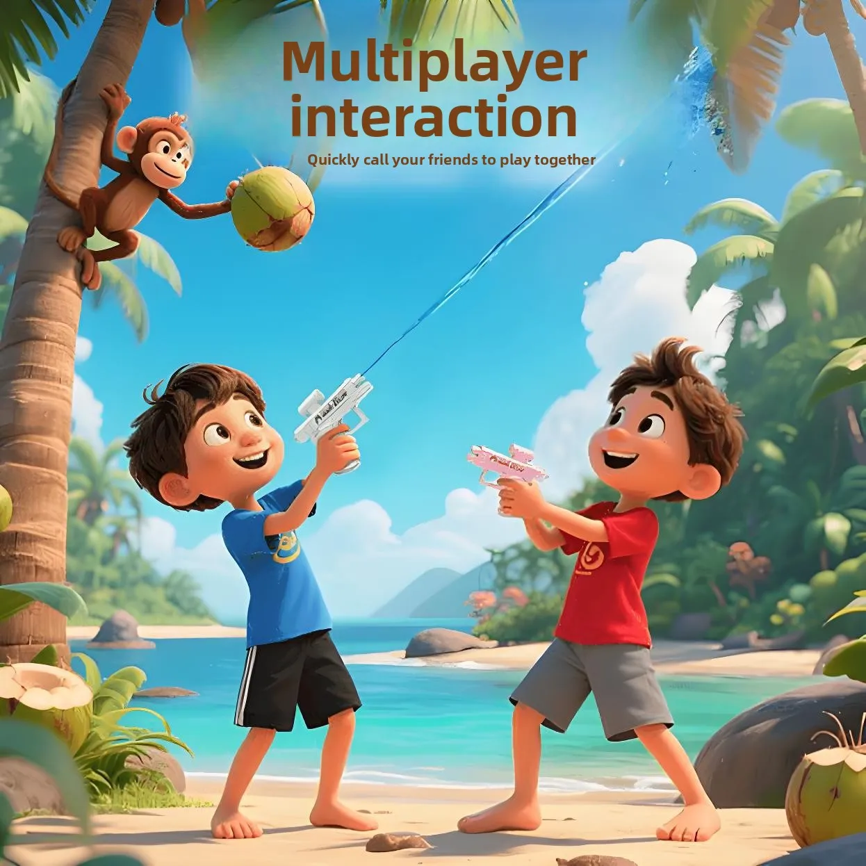 Pistola ad acqua manuale portatile Scherzo Spruzzo bidirezionale Pistola ad acqua Giocattoli Estate Spiaggia all'aperto Piscina Pistola ad acqua Giocattolo per bambini