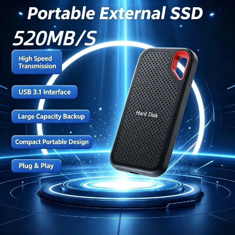 2026 New 2TB External SSD Type C USB3.1 High Speed Portable Hard Disk Drive For Laptop Desktop PC Mac Pro Max Speed Durable