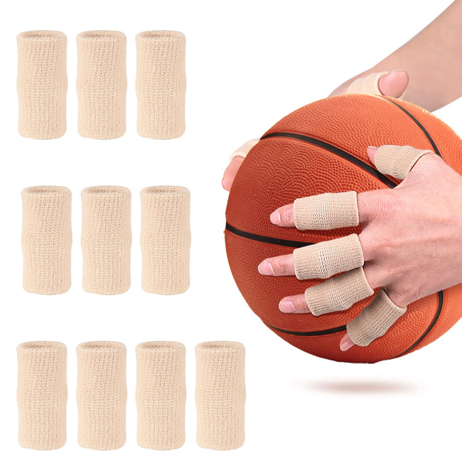 10Pcs High Elasticity Finger Guards Comfortable Thumb Protectors for Sports - Basketball & Volleyball