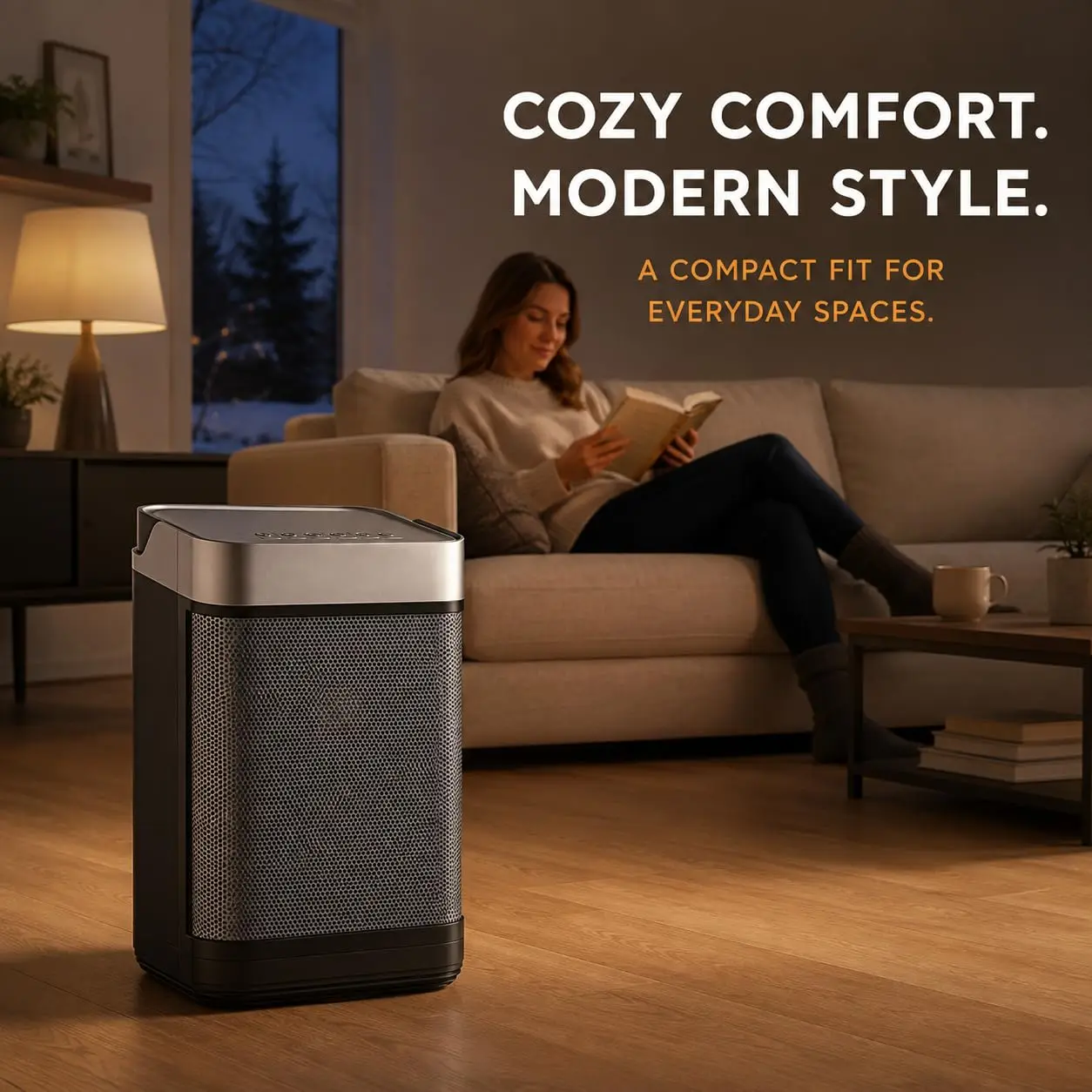 1500W PTC Ceramic Space Heater with 4 Heat Settings, Adjustable Thermostat, Remote Control, Tip-Over & Overheat Protection, Quiet Portable Electric Heater for Home, Office, Bedroom