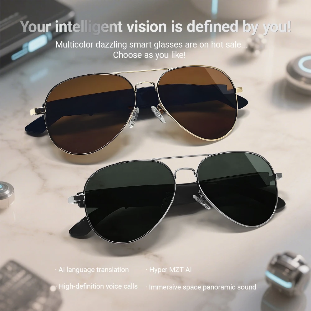 F18 sports spectacles of AI Intelligent Translation Glasses Sunglasses Voice Remote Control Music Eyewear Waterproof Eyeglasses