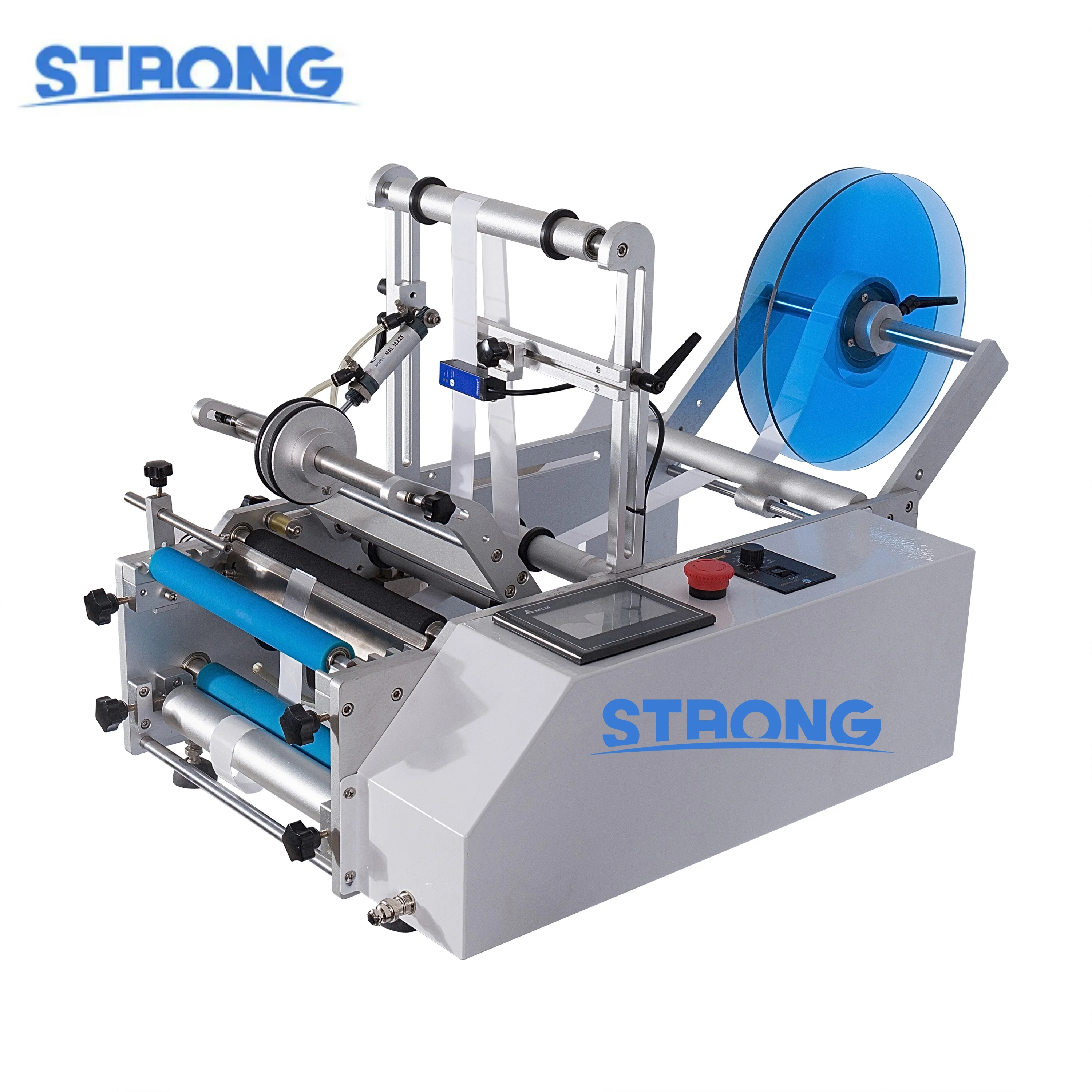 Paper Label Sticking Machine For Glass Wine Round Flat Bottle Packing Slitting Equiment