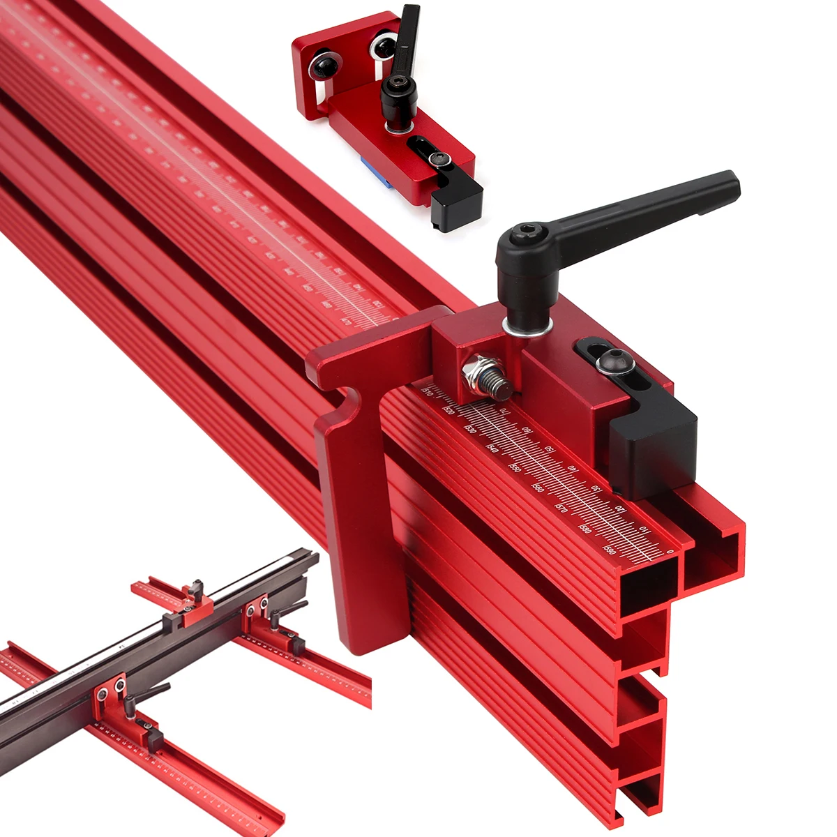 Ogrodzenie stołu routera Aluminiowa wielokrotna prowadnica T-Track Profil piły stołowej Ogrodzenie Obróbka drewna T-Slot Złącze prowadnicy ukośnej i ogranicznik ogrodzenia