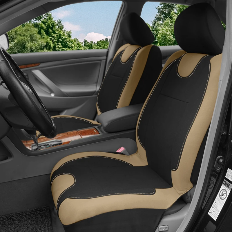 Universelle, atmungsaktive Sitzbezüge aus Polyestergewebe, komplettes Set, passend für die meisten Autos, SUVs, LKWs, Transporter, Zubehör, Innenairbag-kompatibel – Detail 4