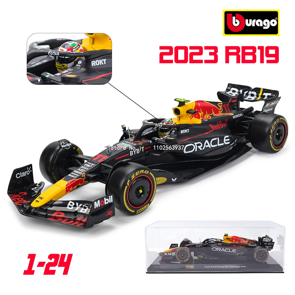 

Модель автомобиля Bburago 1:24 2023 Red Bull RB19 Vesta Pan Перес № 1 #11, модель автомобиля из сплава, модель автомобиля Формула 1, литье под давлением