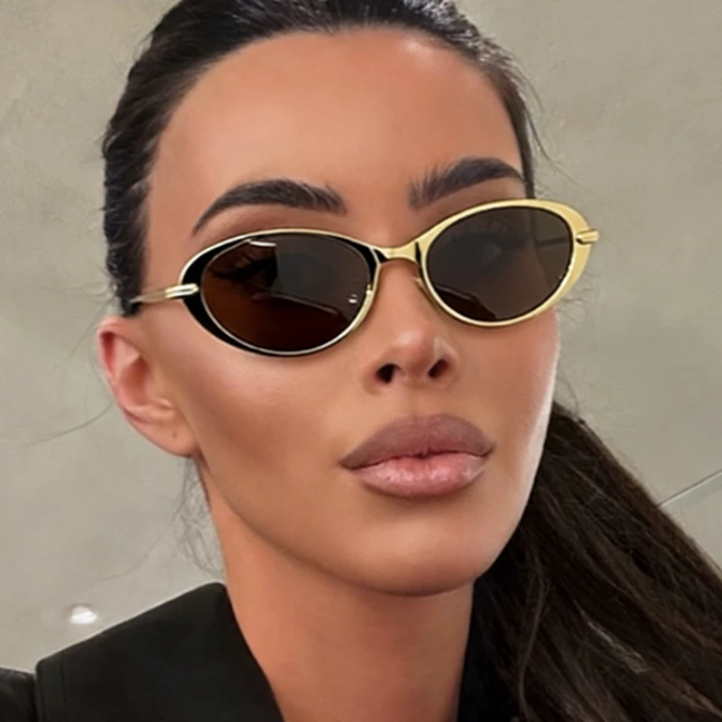 

Fashion Retro Metal Frame Oval Sunglasses Women's INS Style Outdoor UV Protection Sun Glasses UV400 Shades Men's Goggles