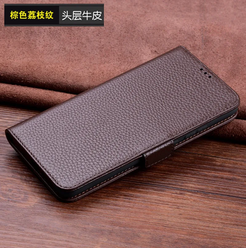 Hot New Luxury Lich Genuine Leather Flip Phone Case For Oneplus 10 Pro Ultra Real Cowhide Leather Shell Full Cover Pocket Bag